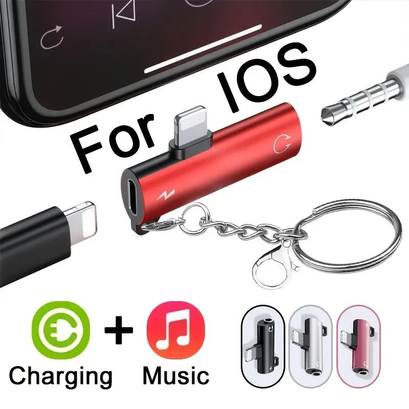Upvios 2-in-1 Audio Headphone Charging Adapter for iPhone