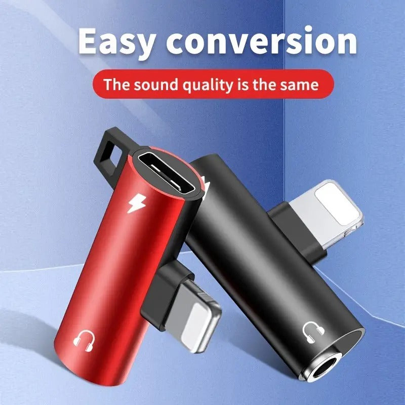 Upvios 2-in-1 Audio Headphone Charging Adapter for iPhone