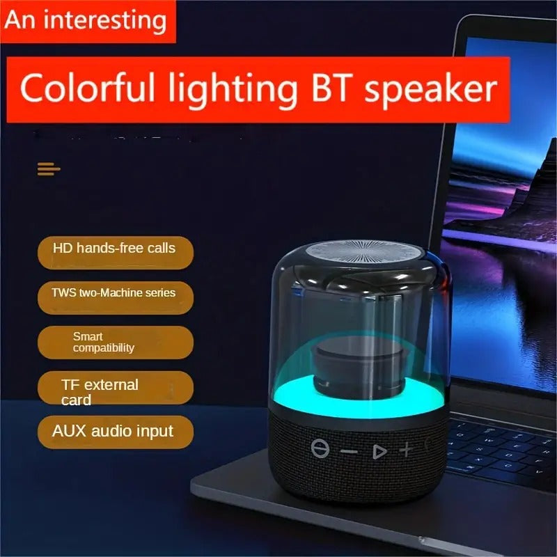Upvios Portable Waterproof BT Speaker with RGB Light and Bass