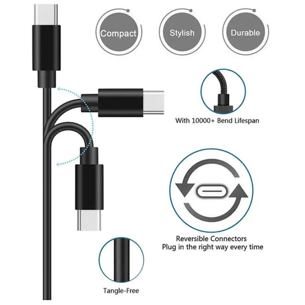 Upvios 3-Pack Charger Type C Cable 3FT - 10FT