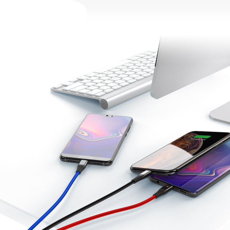 Upvios 3-in-1 Braided Fast Charging Data Cable for Phones