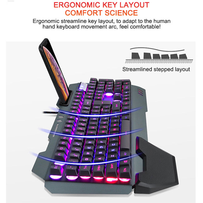 Upvios Ergonomic Mechanical Keyboard with RGB Backlight