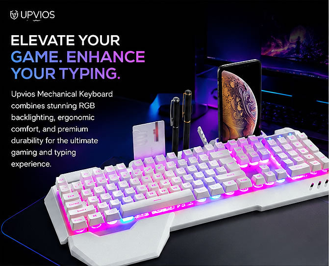 Upvios Ergonomic Mechanical Keyboard with RGB Backlight