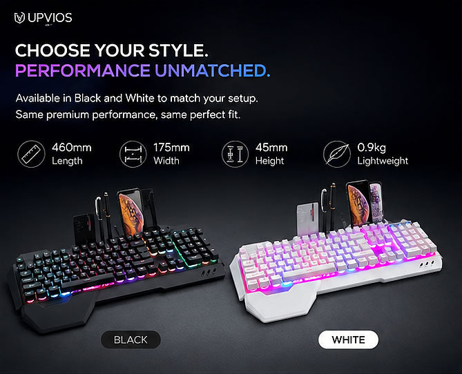 Upvios Ergonomic Mechanical Keyboard with RGB Backlight