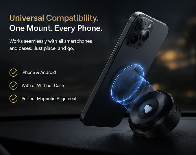 Upvios Universal Magnetic Car Phone Mount with Adjustable Support