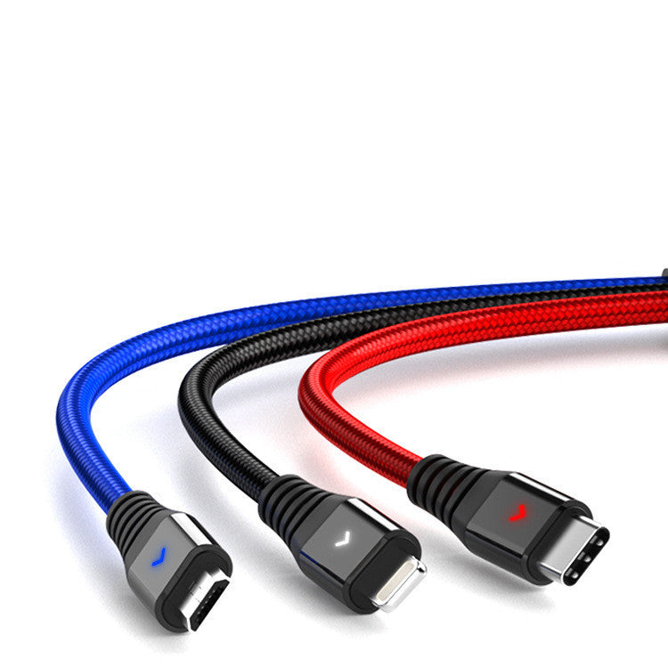 Upvios 3-in-1 Braided Fast Charging Data Cable for Phones