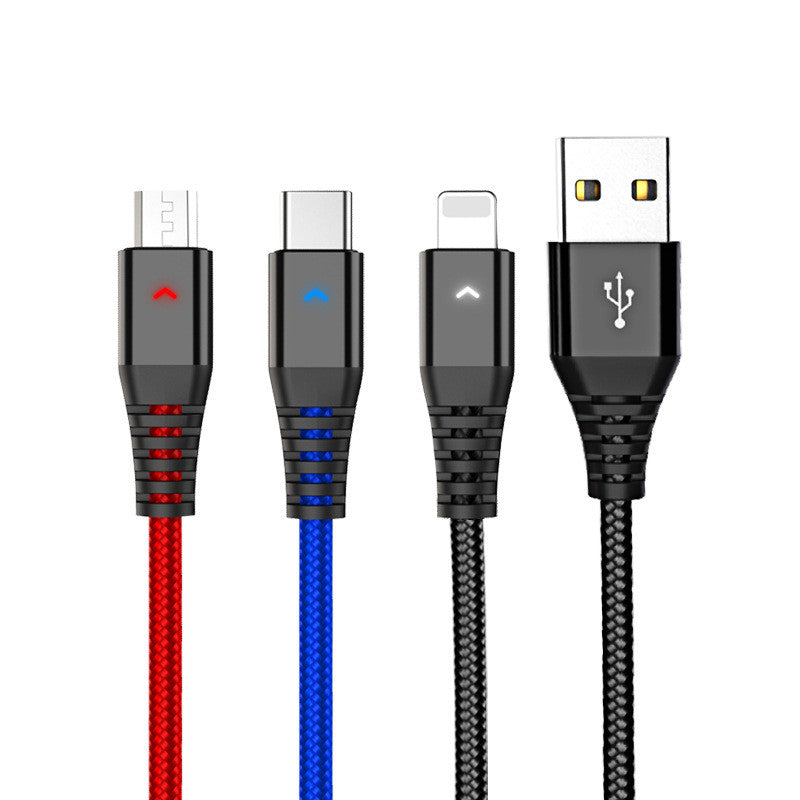 Upvios 3-in-1 Braided Fast Charging Data Cable for Phones