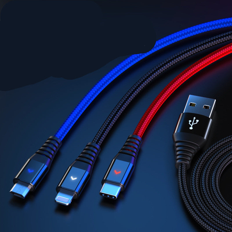 Upvios 3-in-1 Braided Fast Charging Data Cable for Phones
