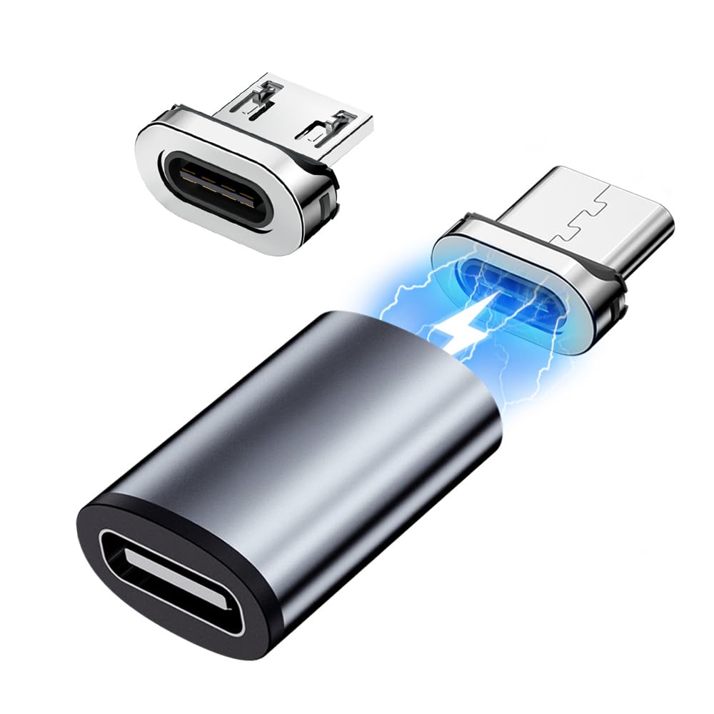 Upvios USB C (Female) to Micro USB C (Male) - [2 in 1 Fast Magnetic Adapter Charger]