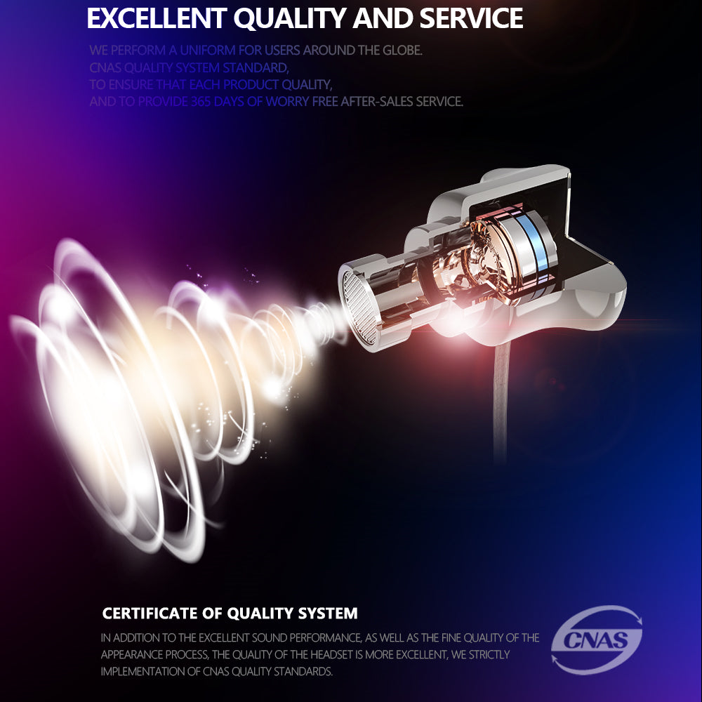 Upvios Heavy Bass Metal In-Ear Headphones with Microphone